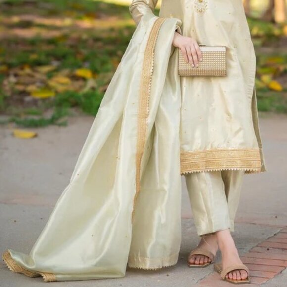 Indian Pakistani EID / WEDDING - 3 PIECE KURTA SALWAR SUIT - Picture 2 of 4